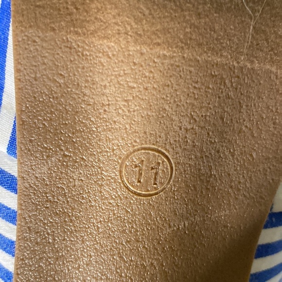 Metaphor sandal slides blue white stripe bow Women  11 - Picture 5 of 5